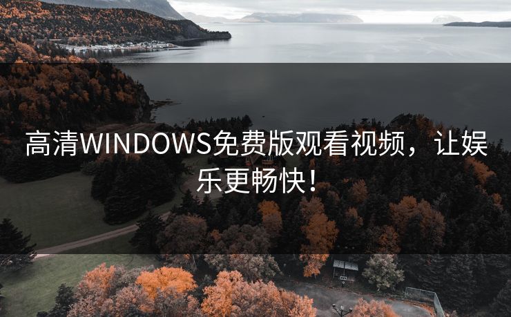 高清WINDOWS免费版观看视频，让娱乐更畅快！